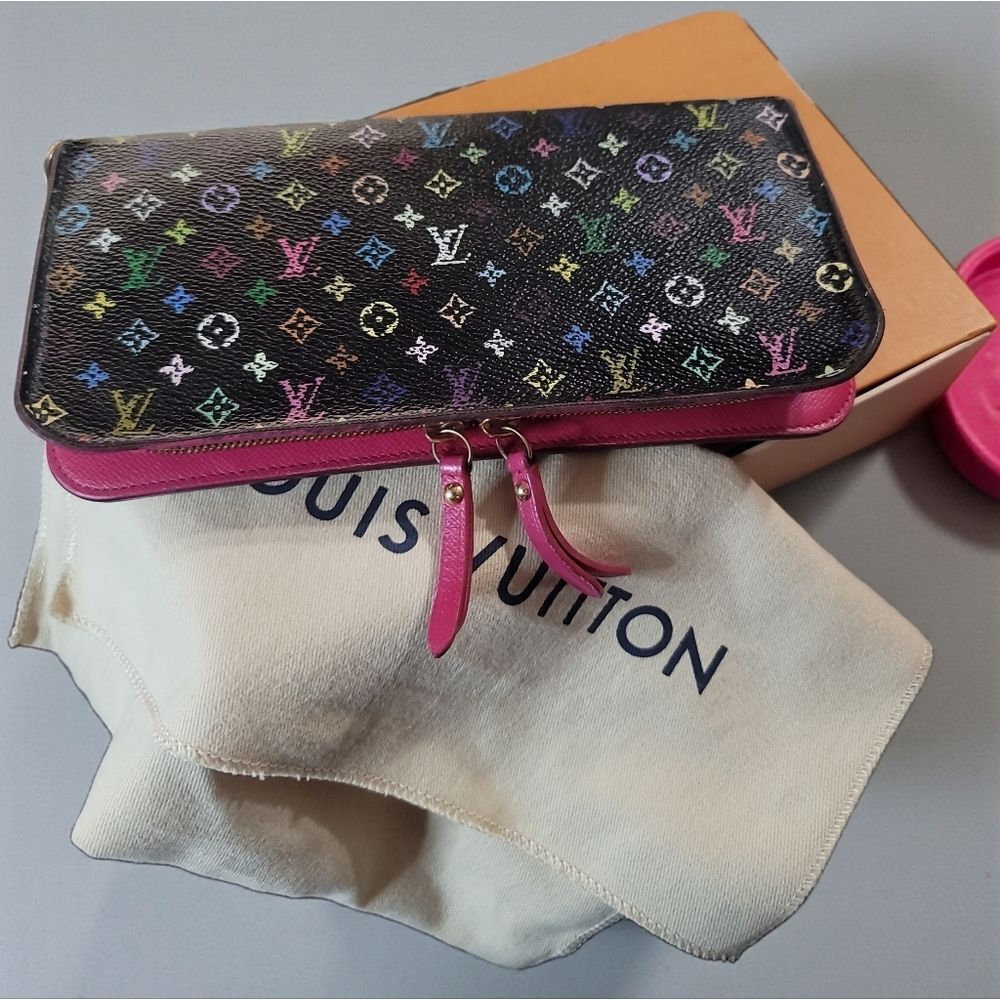 Louis Vuitton xTakashi Murakami Black Monogram Multicolore Insolite Wallet W BOX - Picture 2 of 14